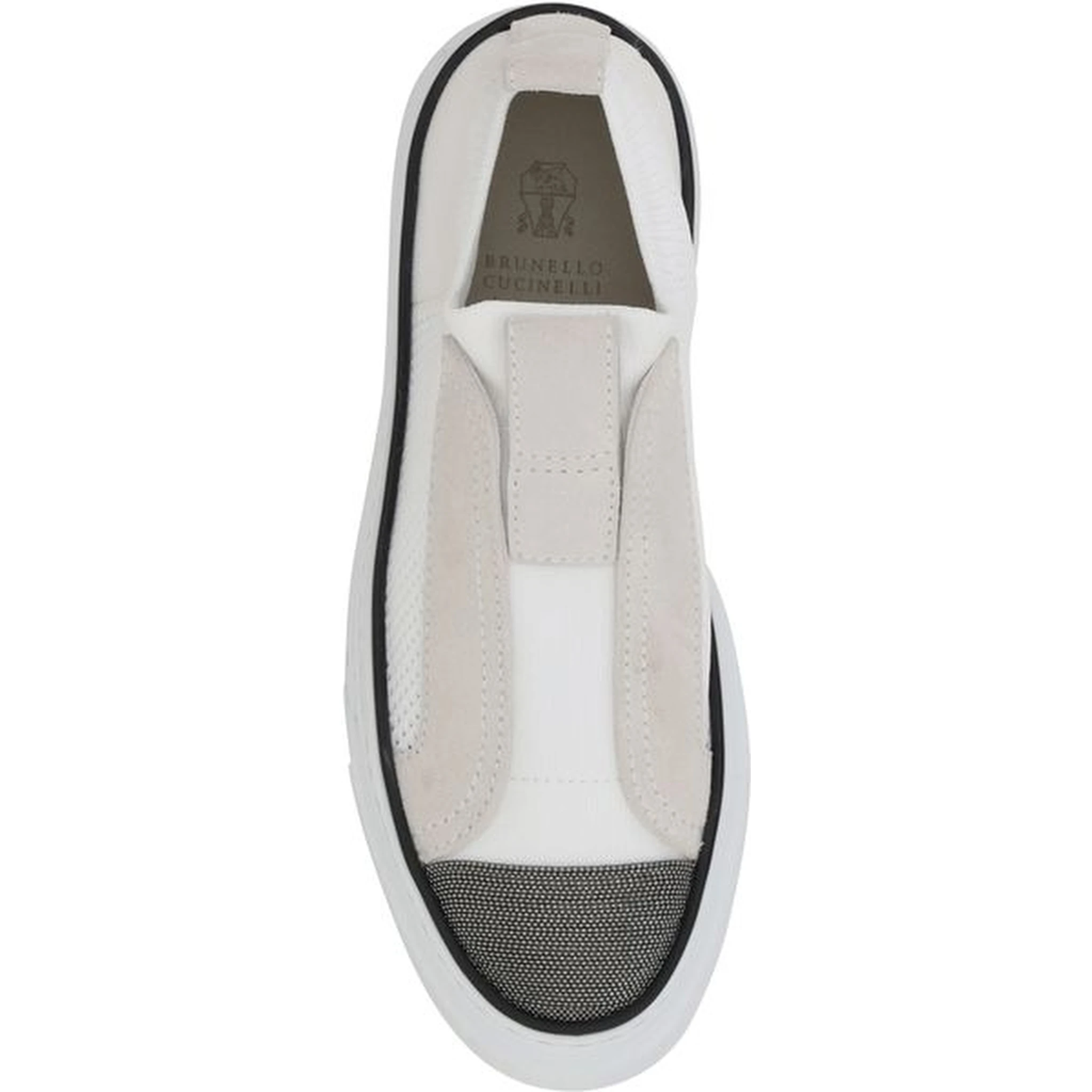 White Nylon Low Top Sneakers