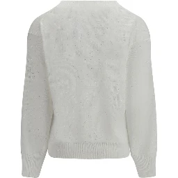 سويت شيرت أبيض من الكتان