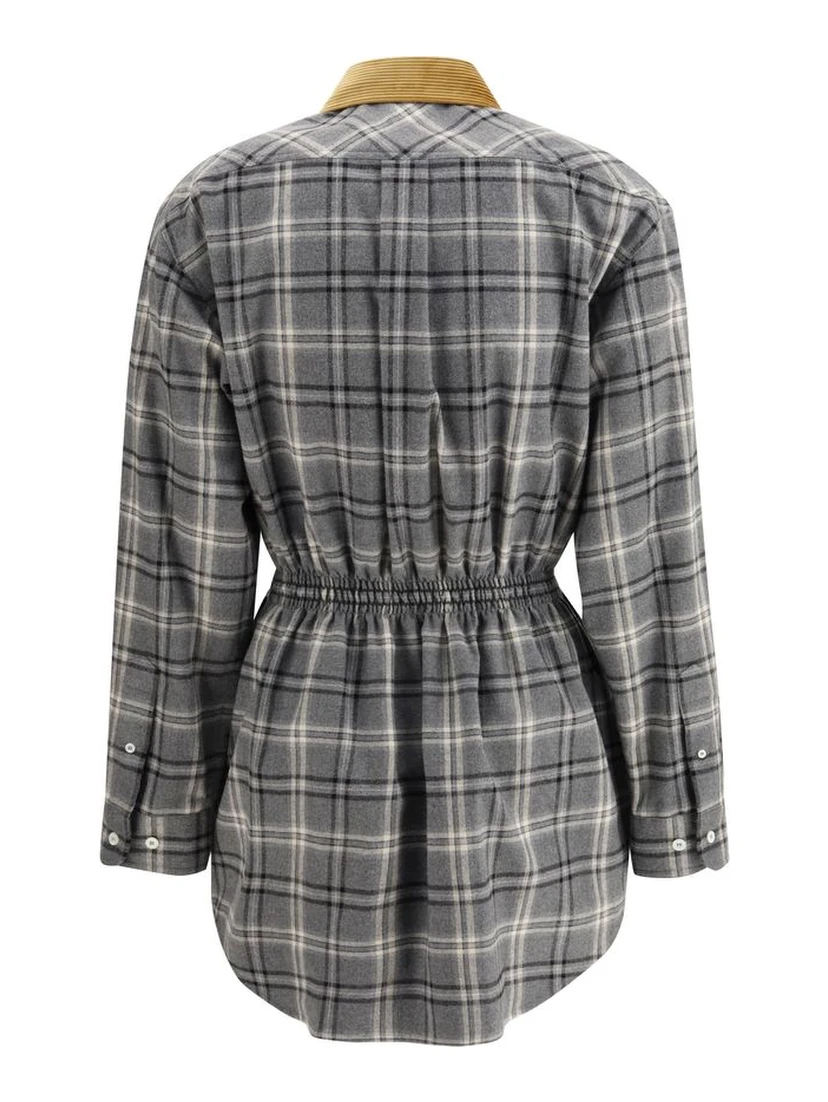 Gray Cotton Casual Dress