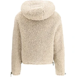 Beige Fleece Wool Full-Length Jacket