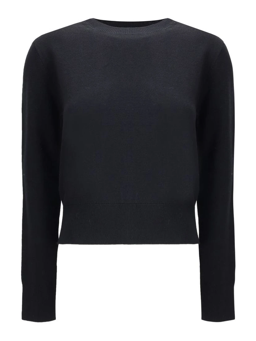 Black Merino Wool Sweatshirt