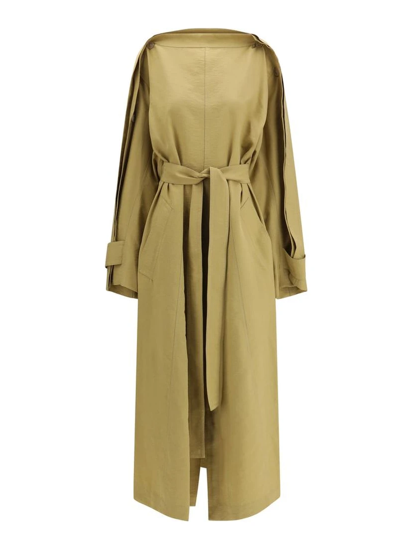 Beige Lyocell Trench Coat