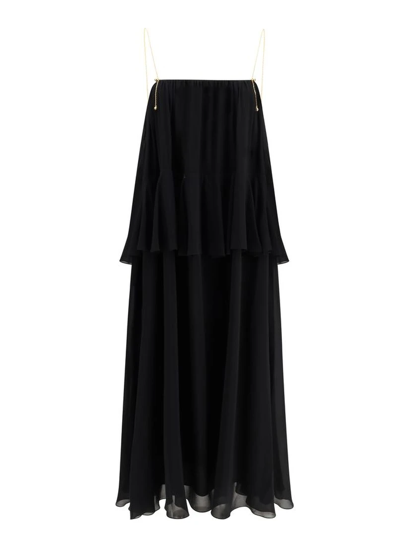 Black Silk Casual Dress