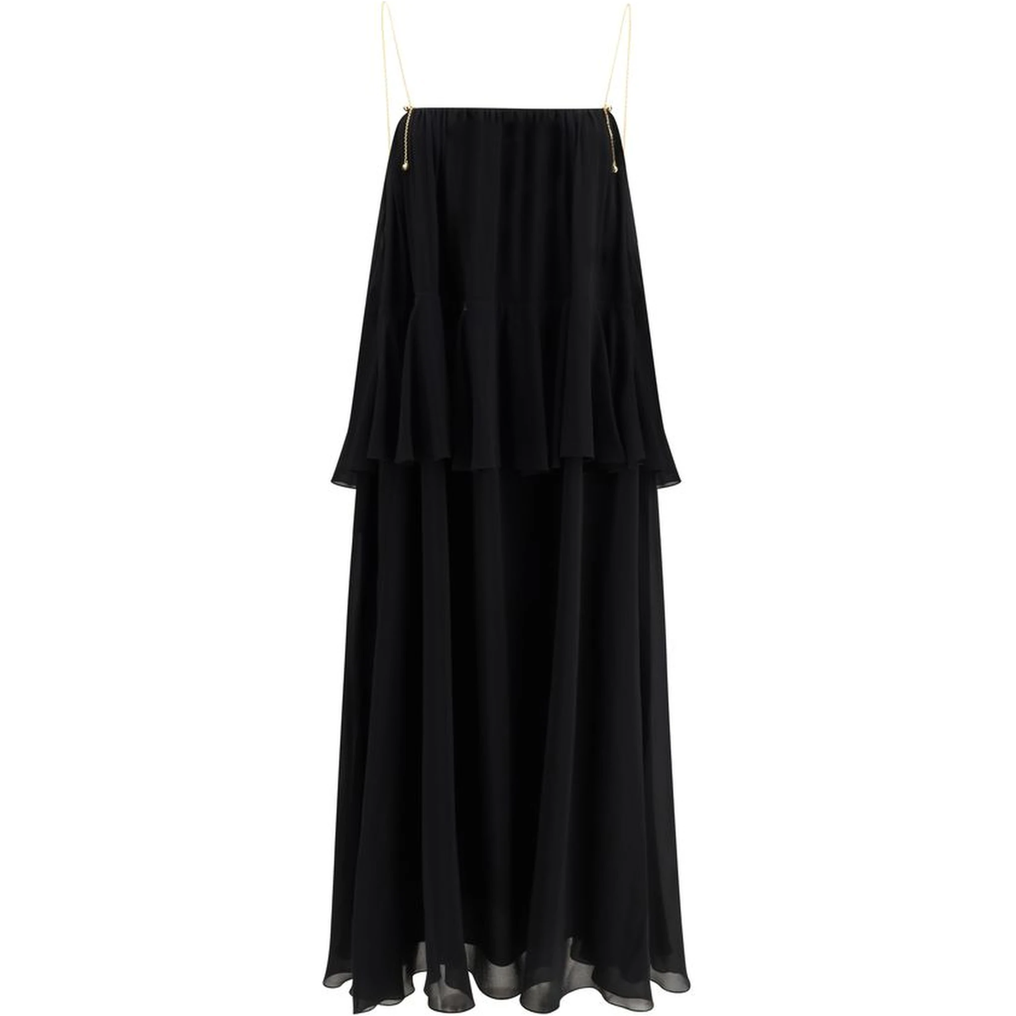 Black Silk Casual Dress