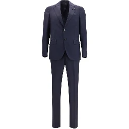 Blue Fleece Wool Two-Piece Suit
