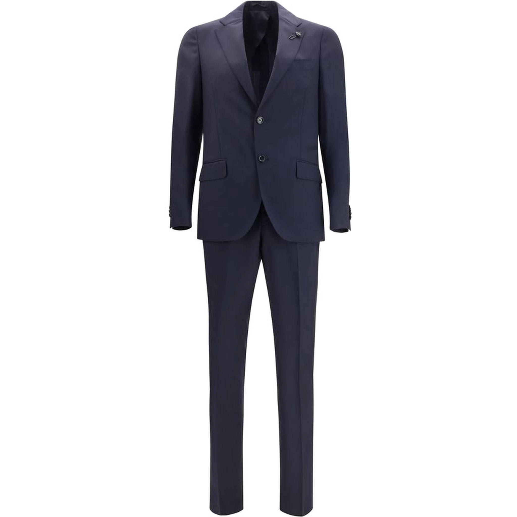 Blue Fleece Wool Two-Piece Suit