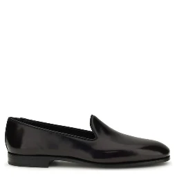 حذاء بوس توروس سهل الارتداء من جلد العجل الأسود