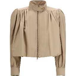 Beige Cotton Jackets And Coat