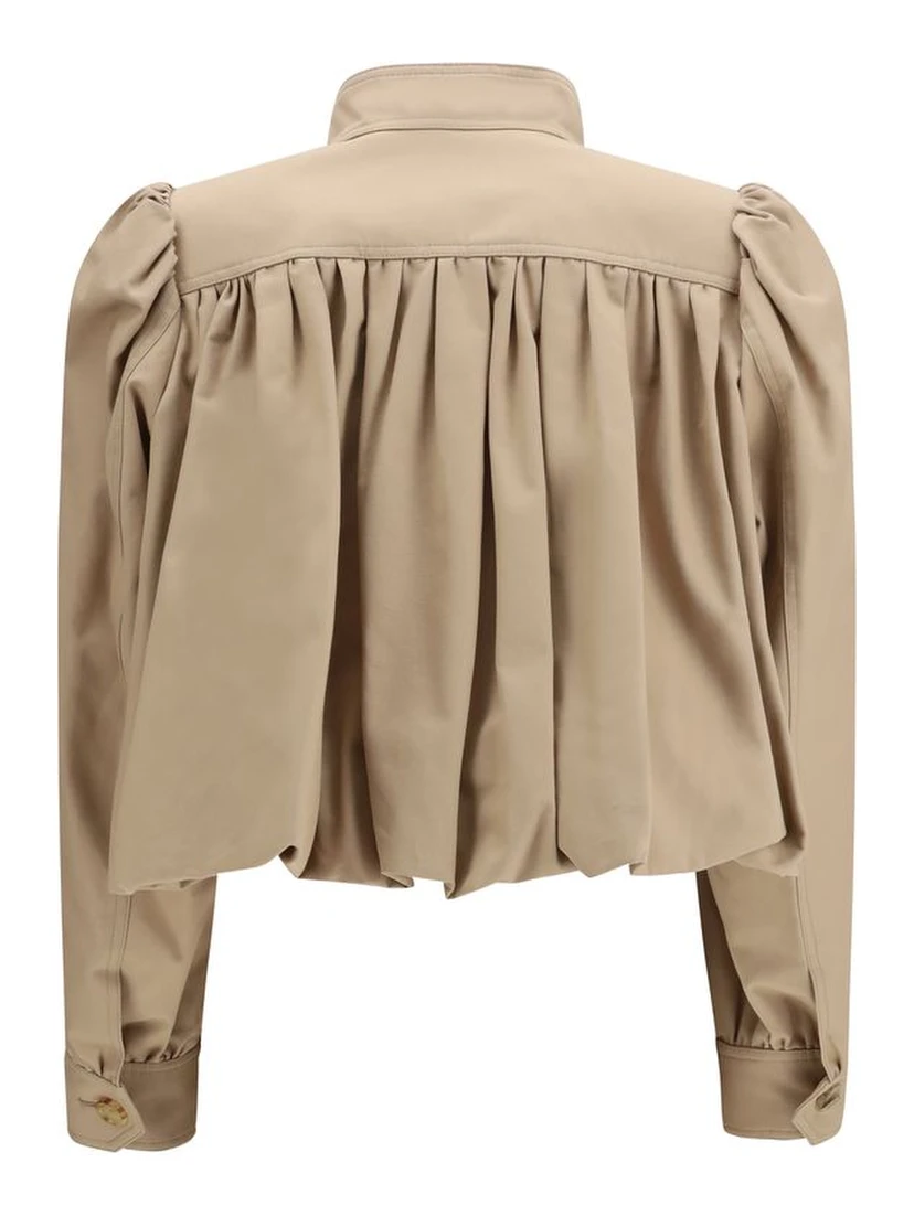 Beige Cotton Jackets And Coat