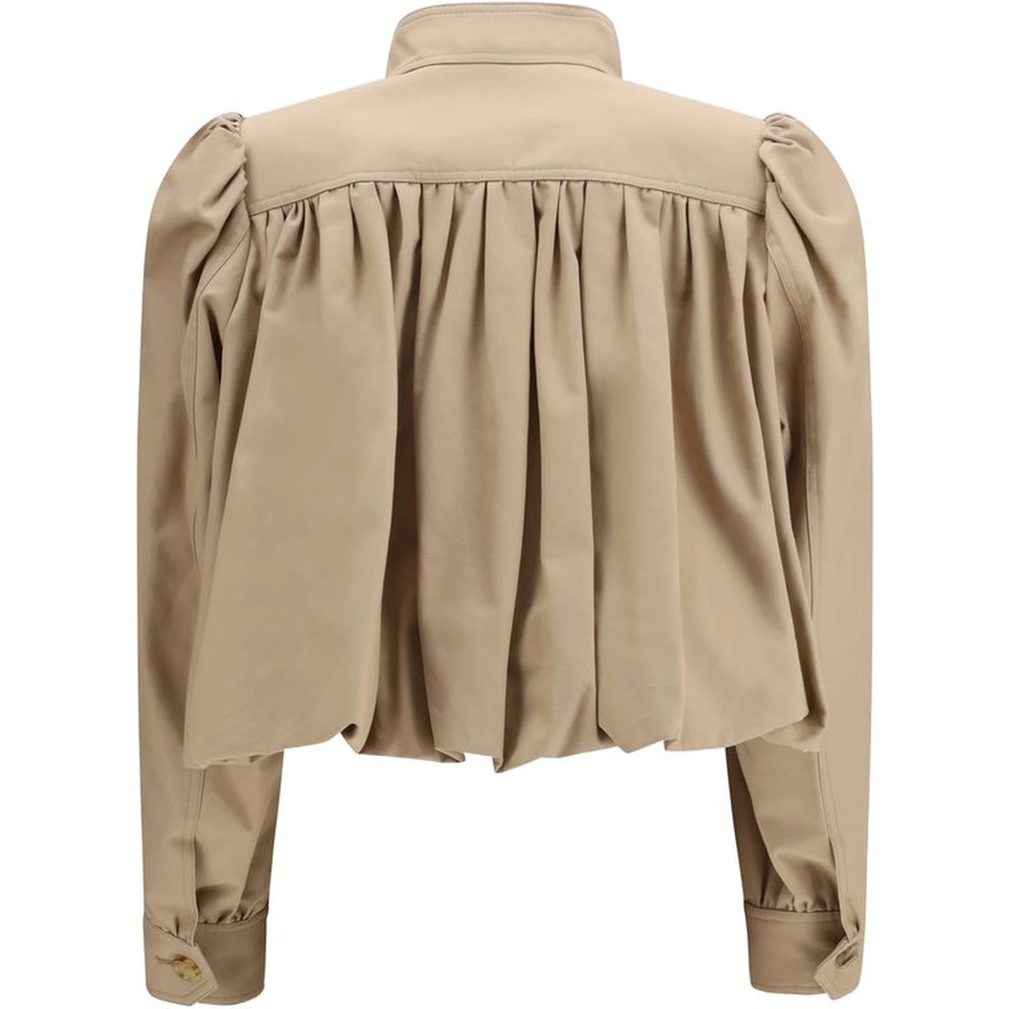 Beige Cotton Jackets And Coat