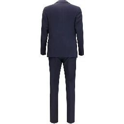 Blue Fleece Wool Two-Piece Suit