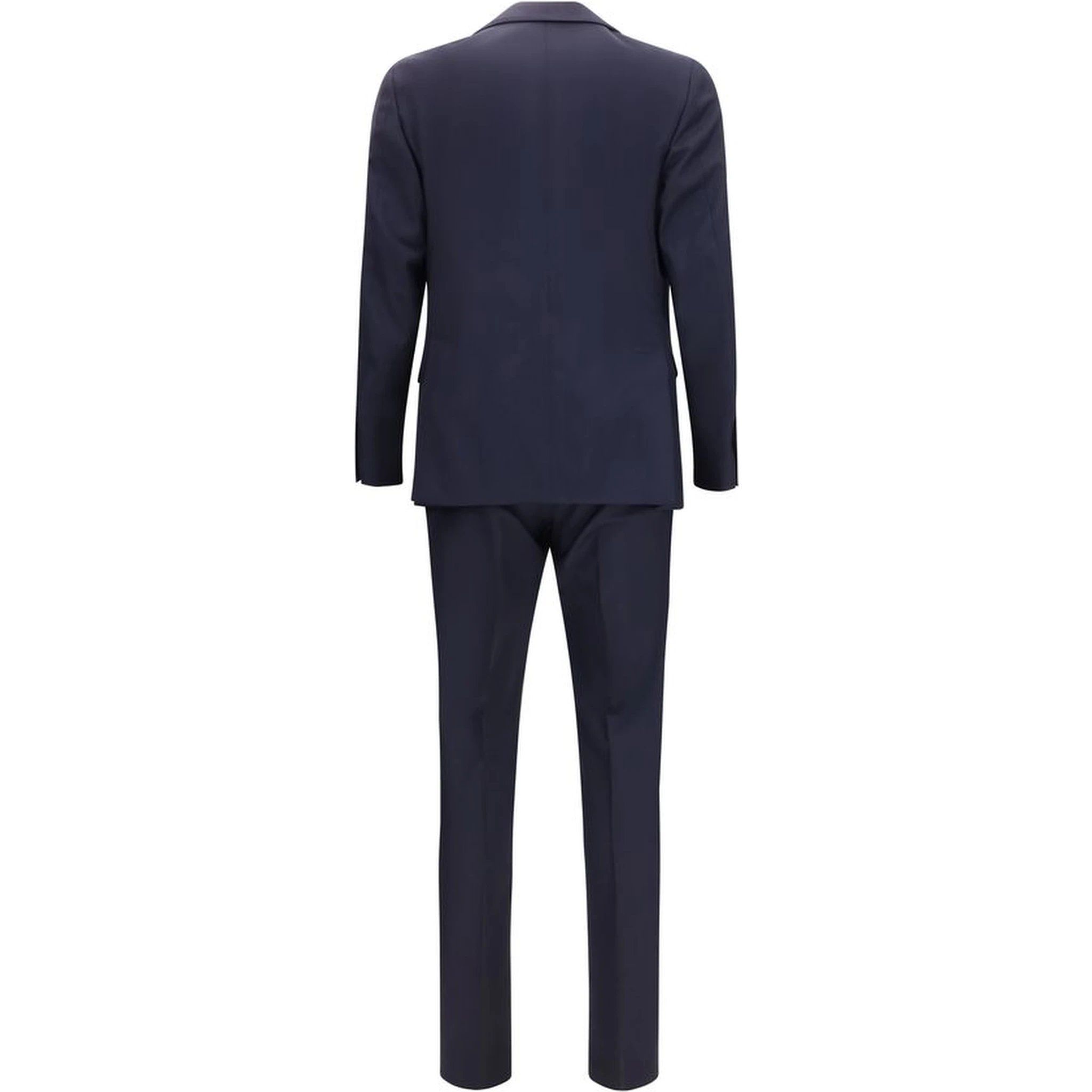 Blue Fleece Wool Two-Piece Suit