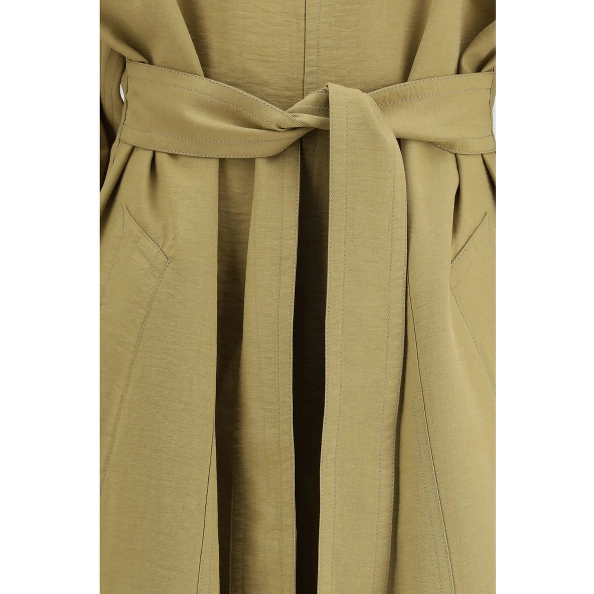 Beige Lyocell Trench Coat