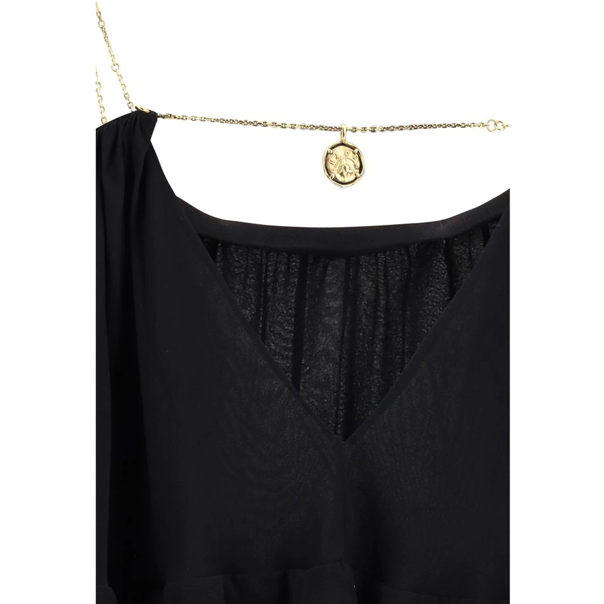 Black Silk Casual Dress