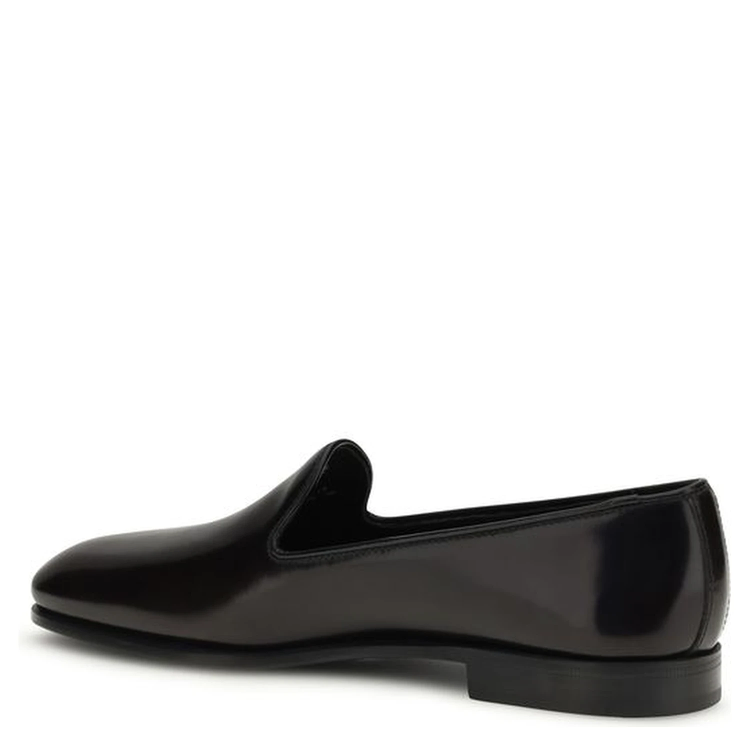 Black Calf Leather Bos Taurus Slip-On Loafers