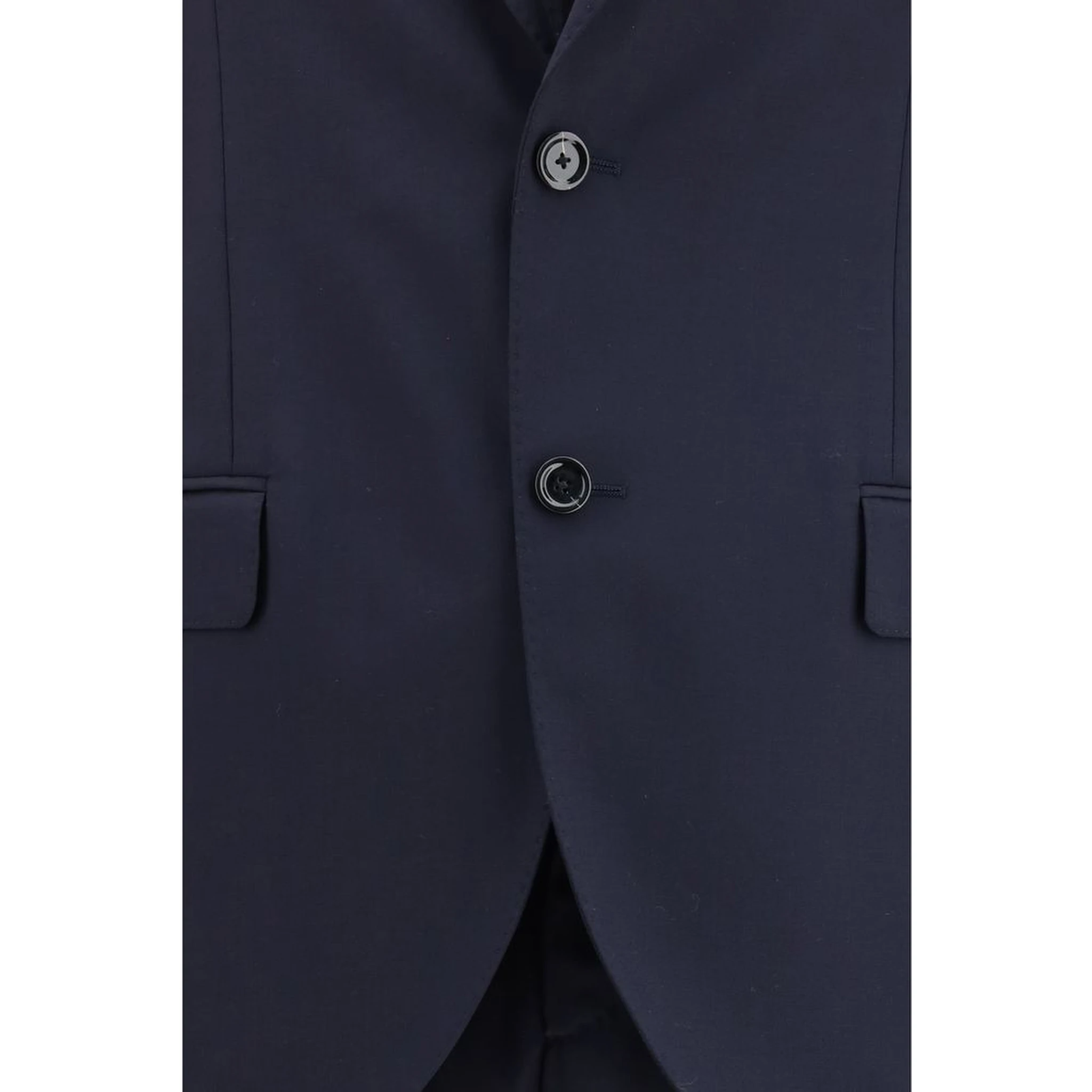 Blue Fleece Wool Two-Piece Suit
