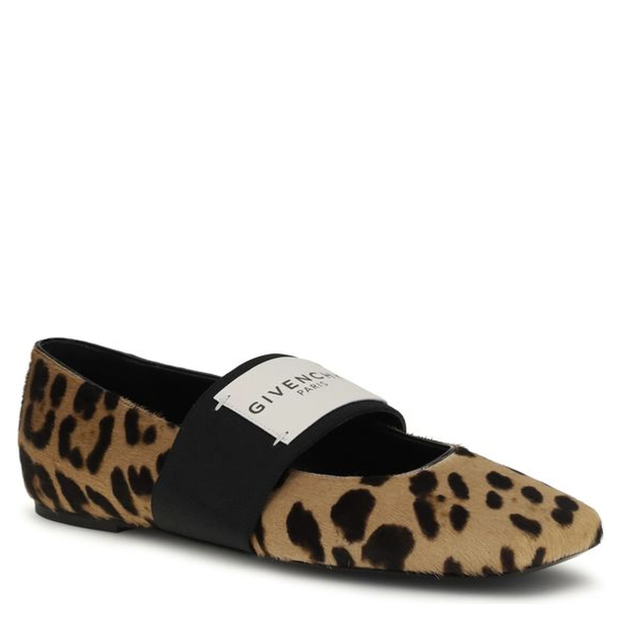 Beige Calf Leather Bos Taurus Ballet Flats