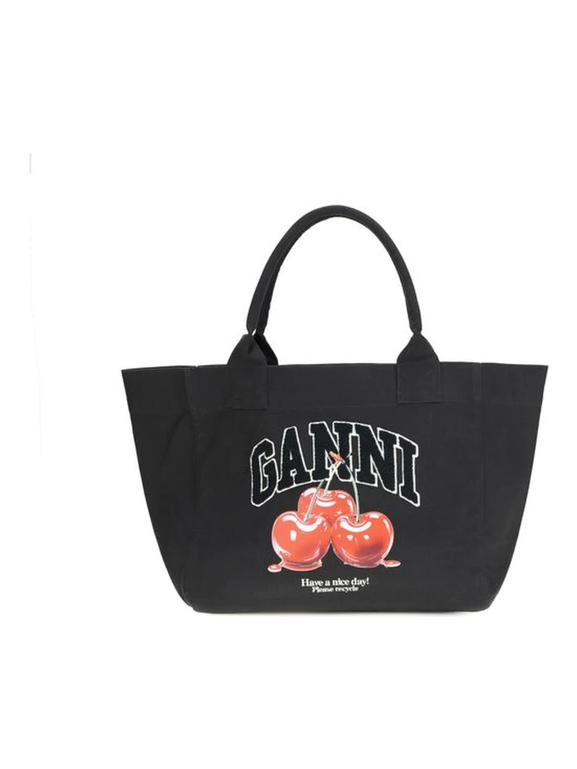 Black Recycled Cotton Shoulder Bag