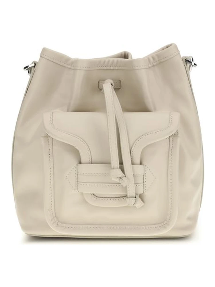 Beige Calf Leather Bos Taurus Backet Bag