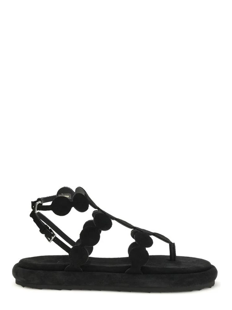 Black Calf Leather Bos Taurus Platform Sandals