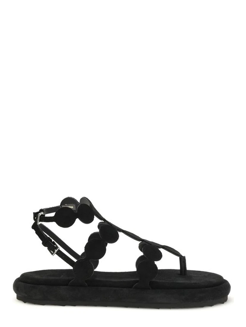 Black Calf Leather Bos Taurus Platform Sandals