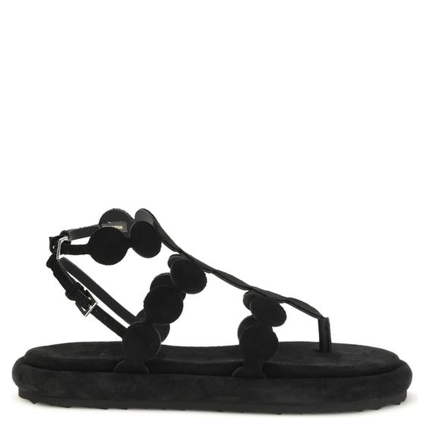 Black Calf Leather Bos Taurus Platform Sandals