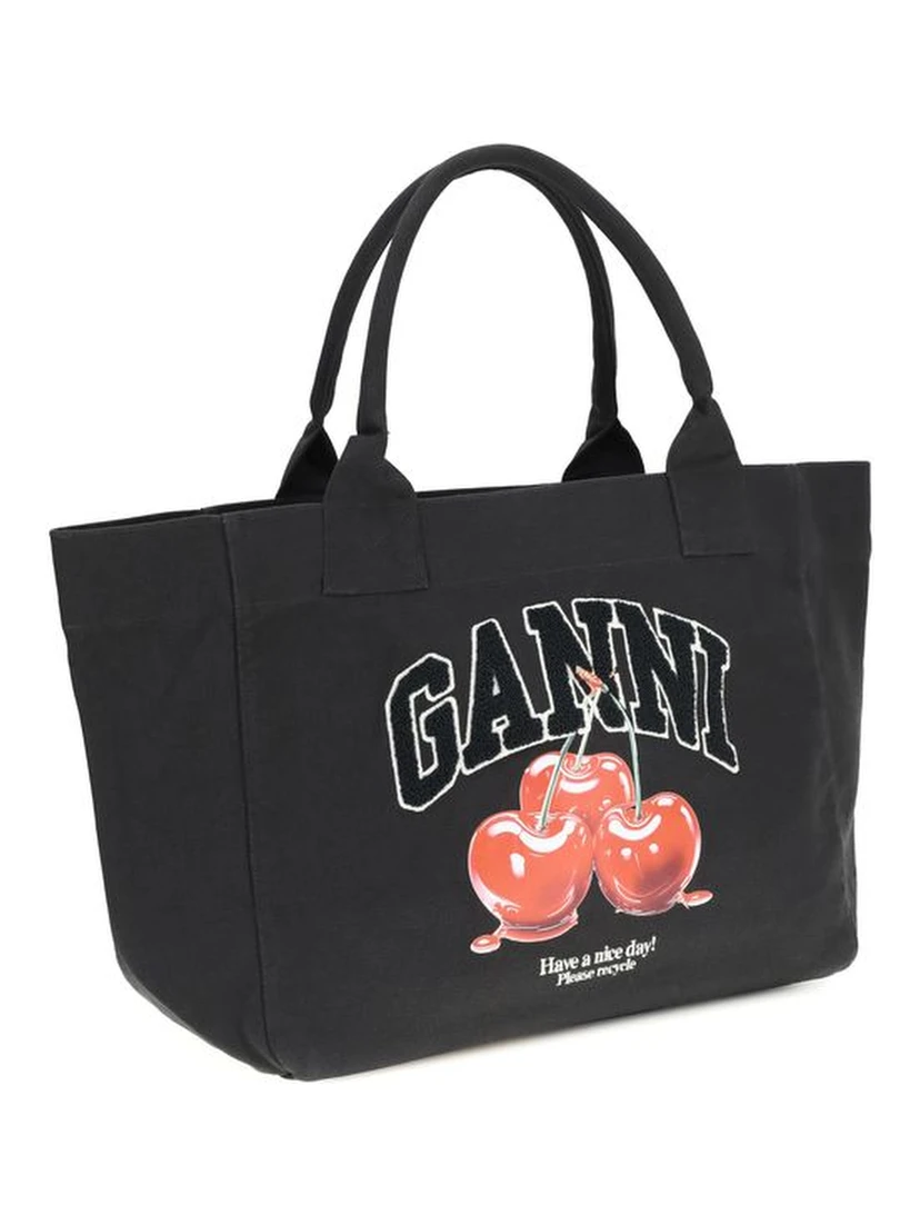 Black Recycled Cotton Shoulder Bag