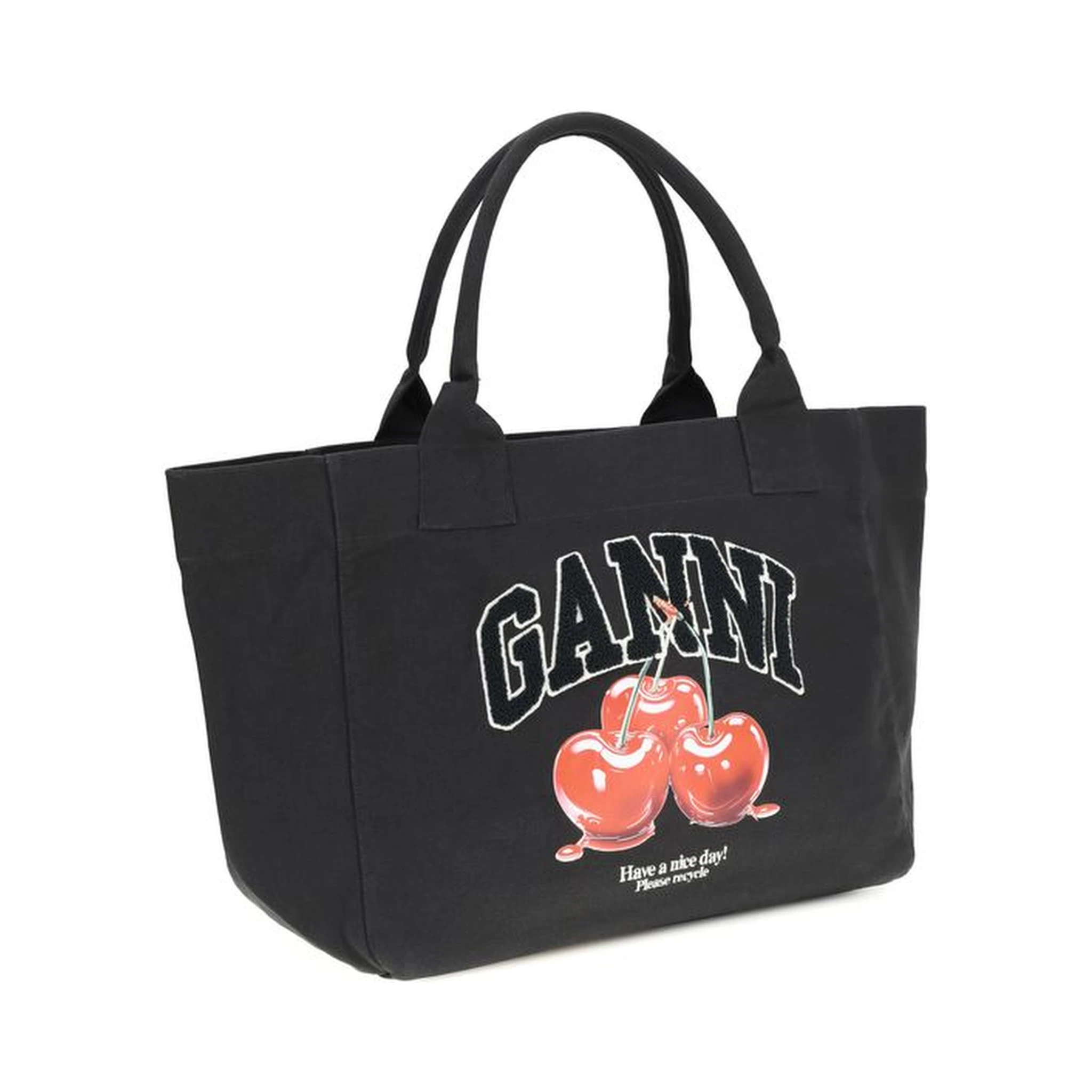 Black Recycled Cotton Shoulder Bag