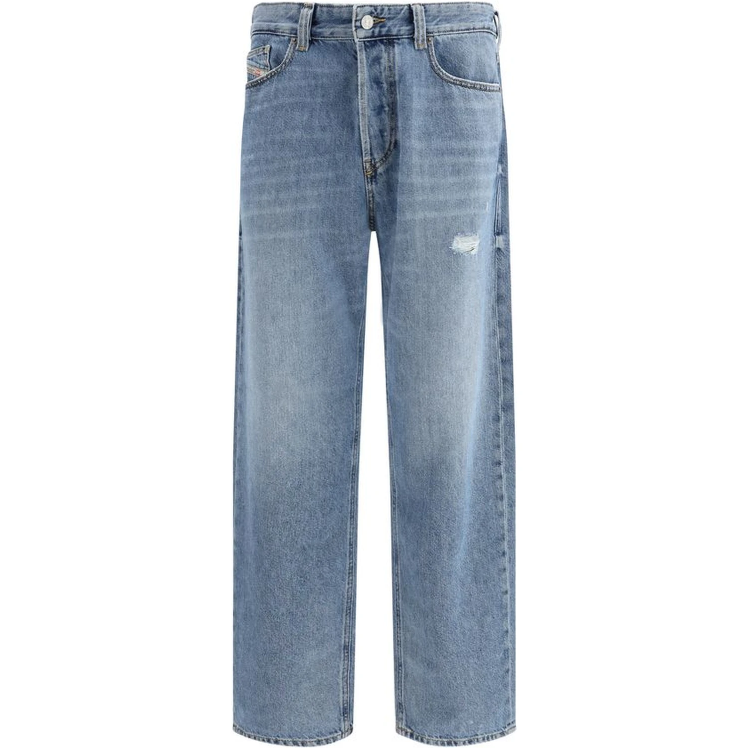 Blue Cotton Relaxed Fit Jeans