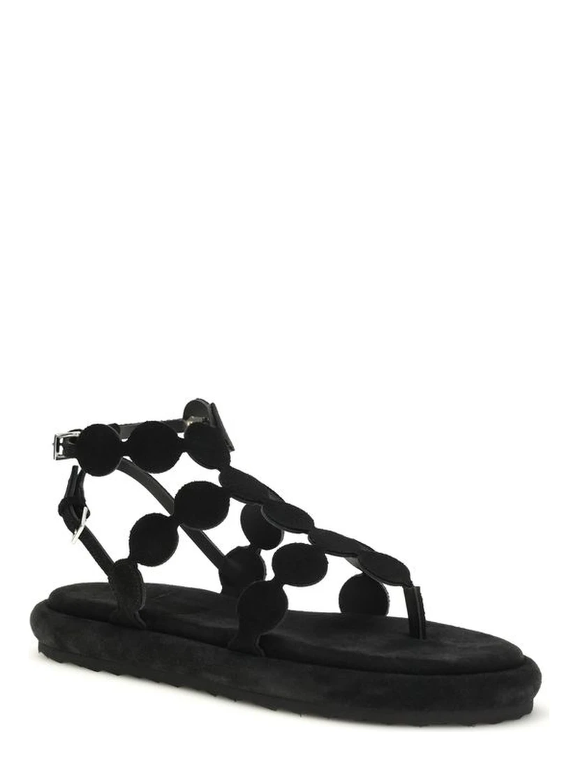 Black Calf Leather Bos Taurus Platform Sandals