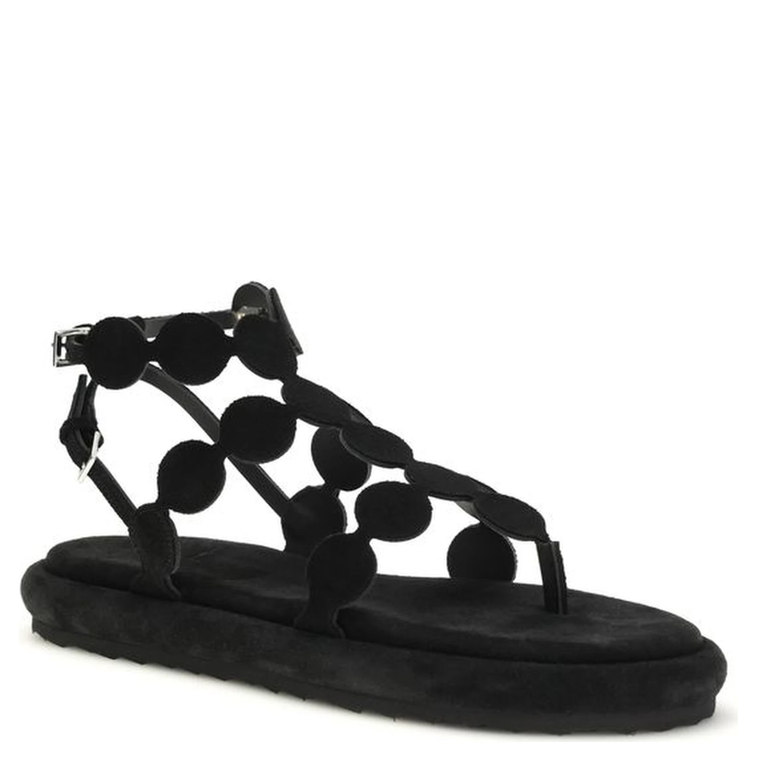 Black Calf Leather Bos Taurus Platform Sandals