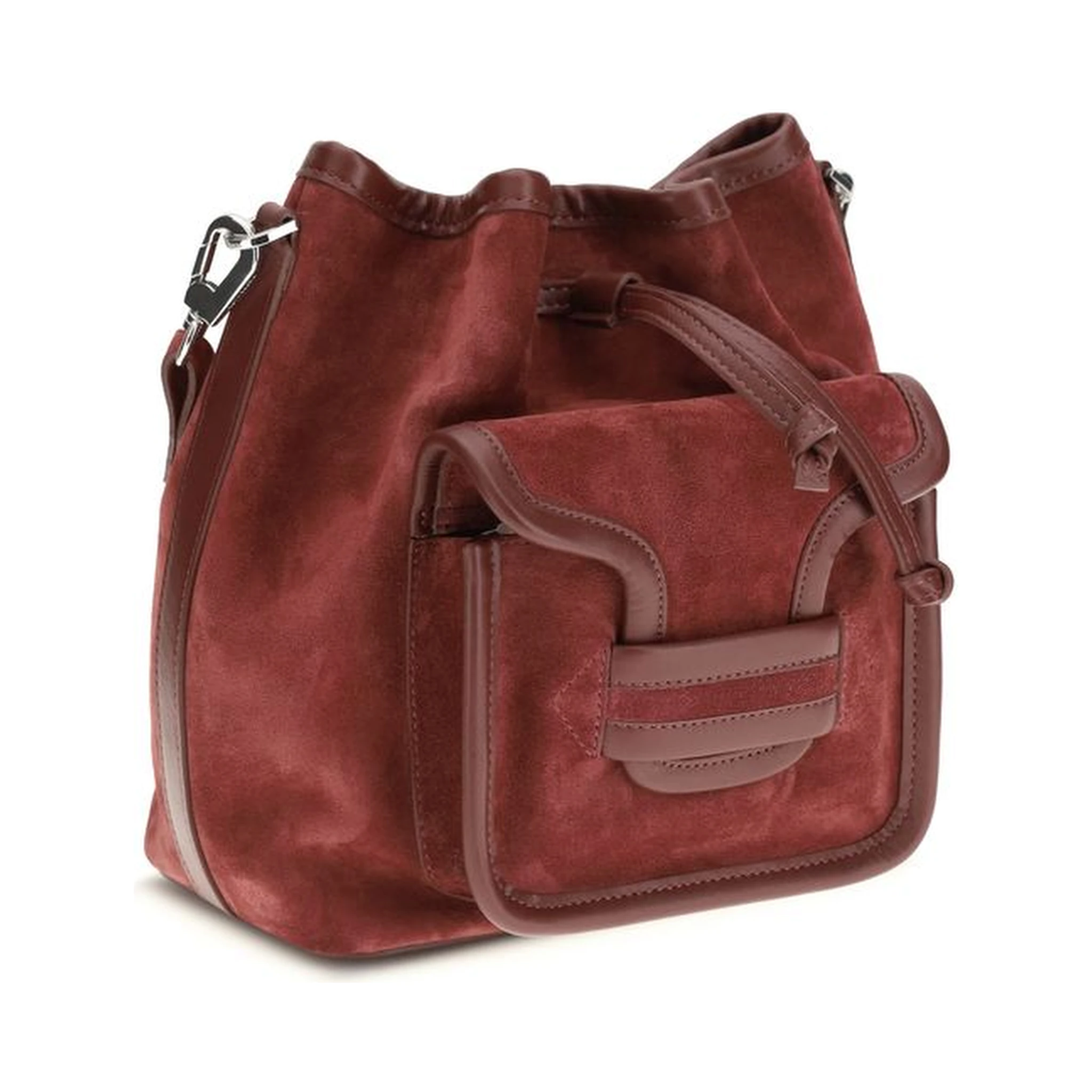 Bordeaux Calf Leather Bos Taurus Backet Bag