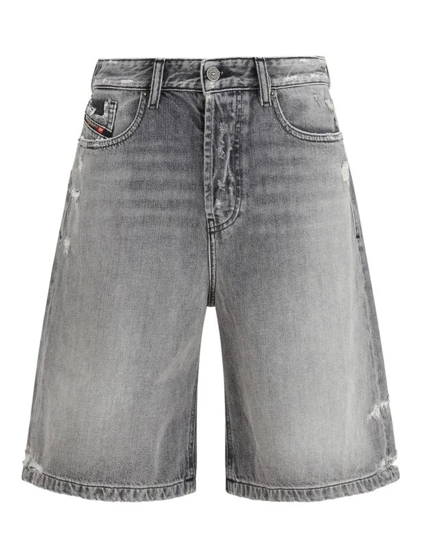 Gray Cotton Bermuda Shorts