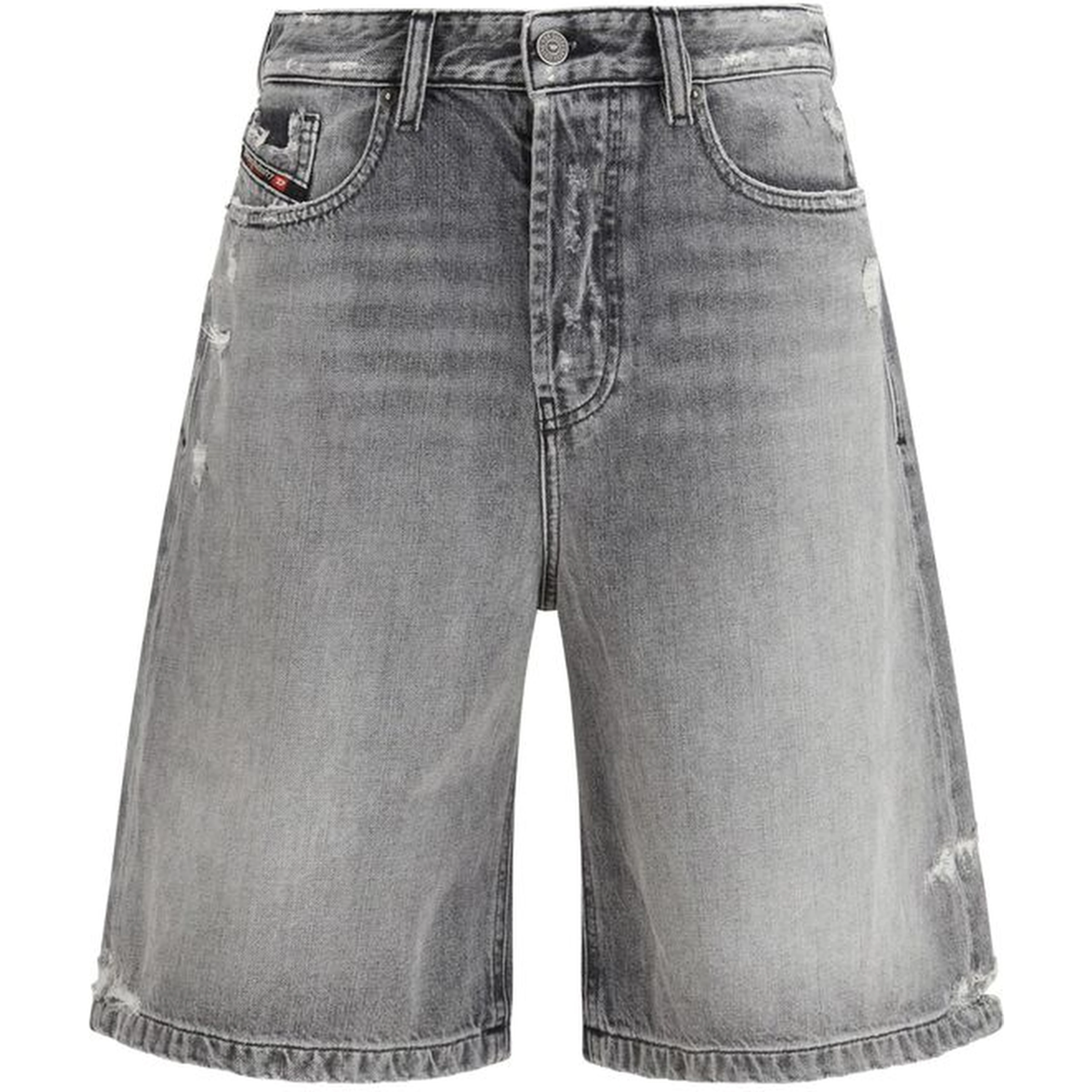 Gray Cotton Bermuda Shorts