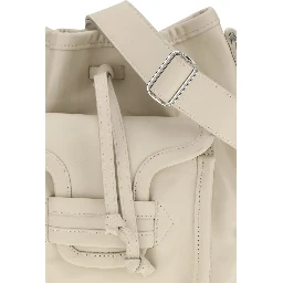 Beige Calf Leather Bos Taurus Backet Bag