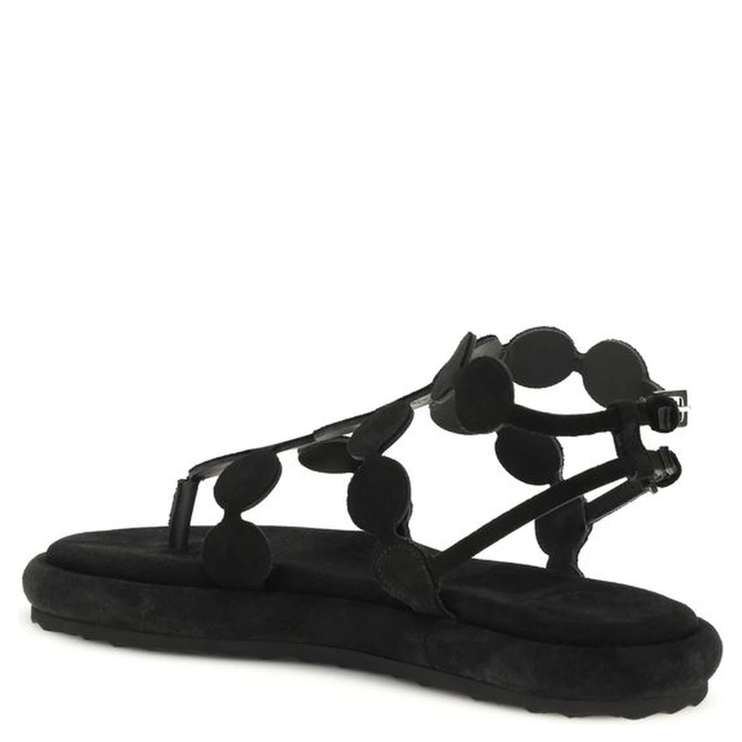 Black Calf Leather Bos Taurus Platform Sandals