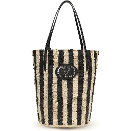 حقيبة ظهر من الرافيا السوداء