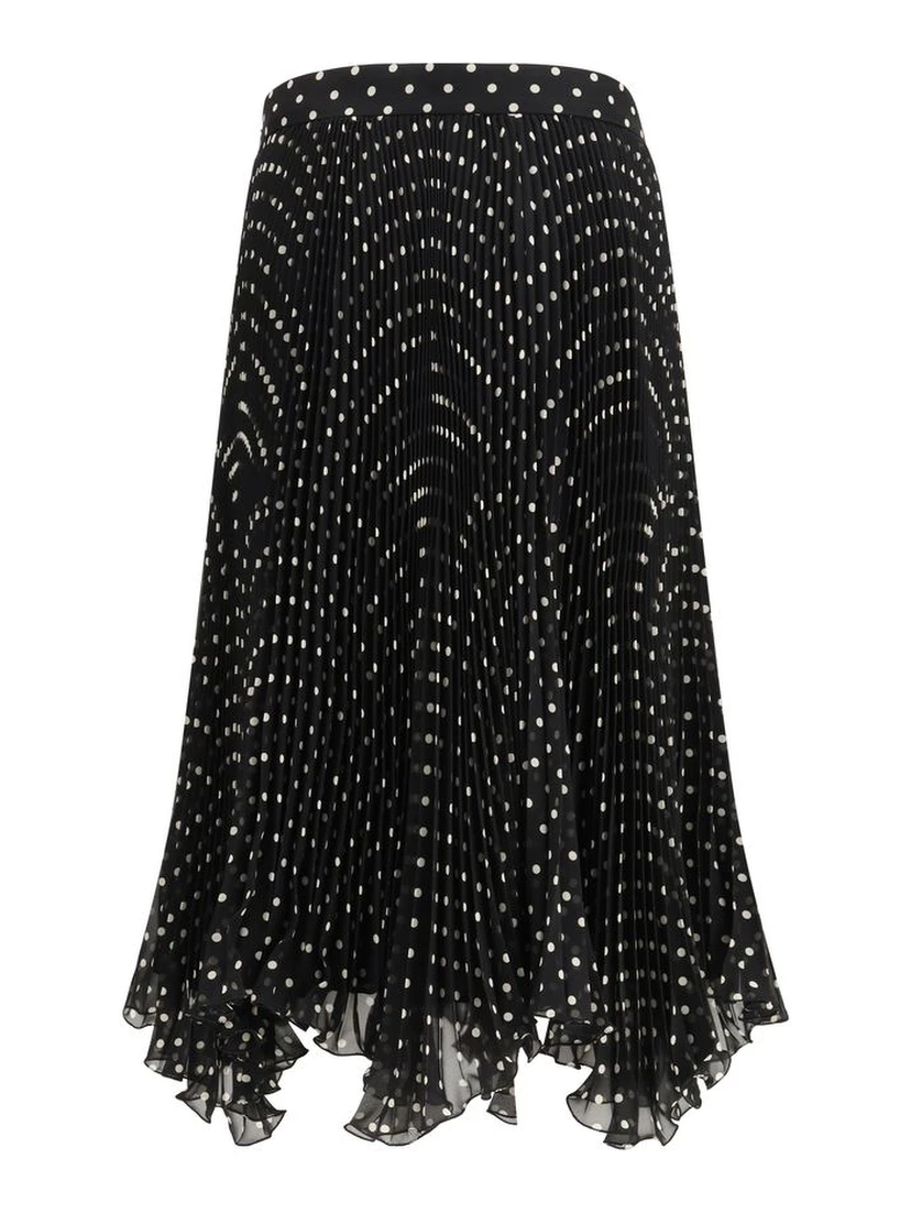 Black Viscose Midi Skirt