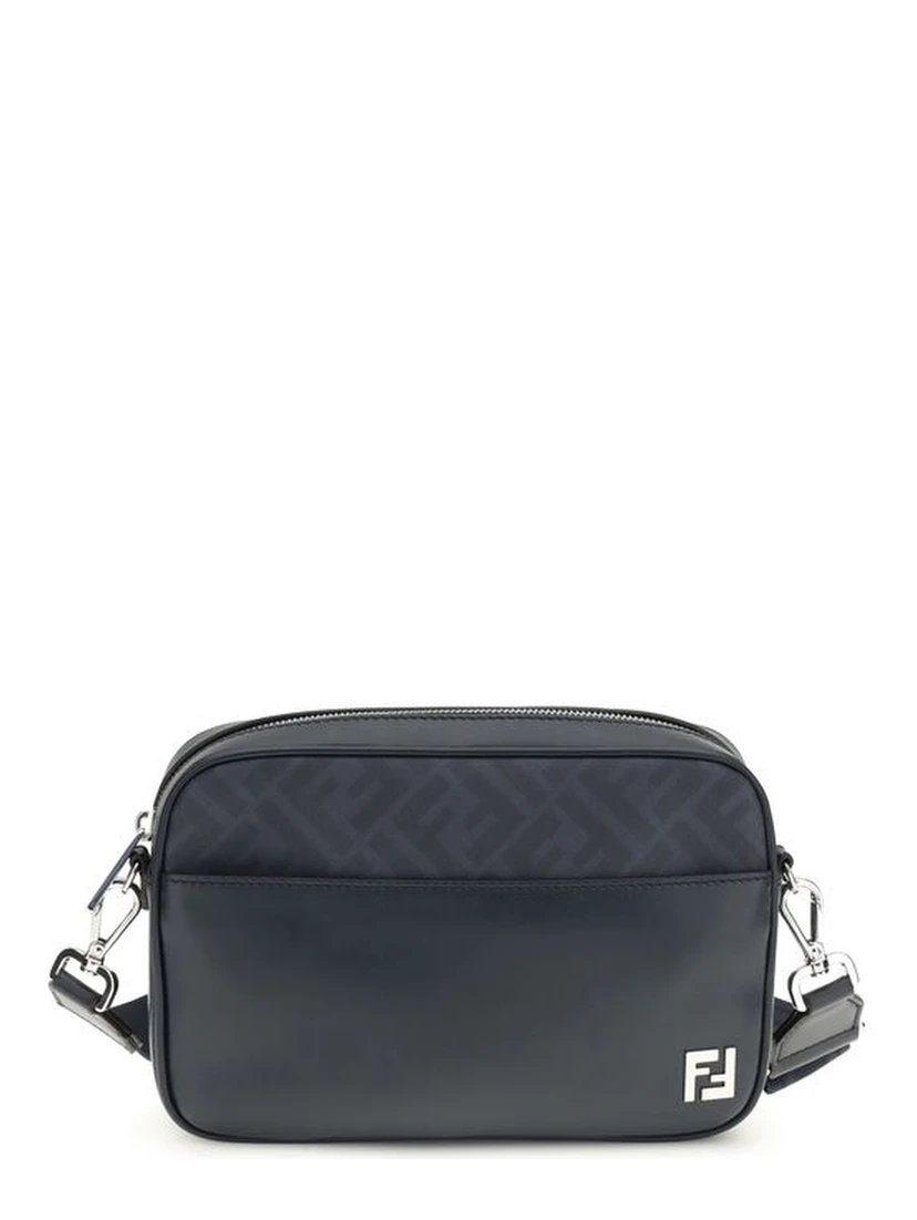 حقيبة كتف بوس توروس من جلد العجل الأزرق