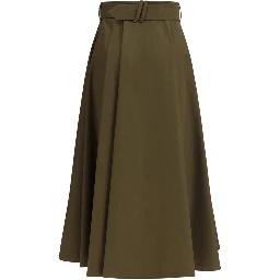 Bicolor Cotton Midi Skirt