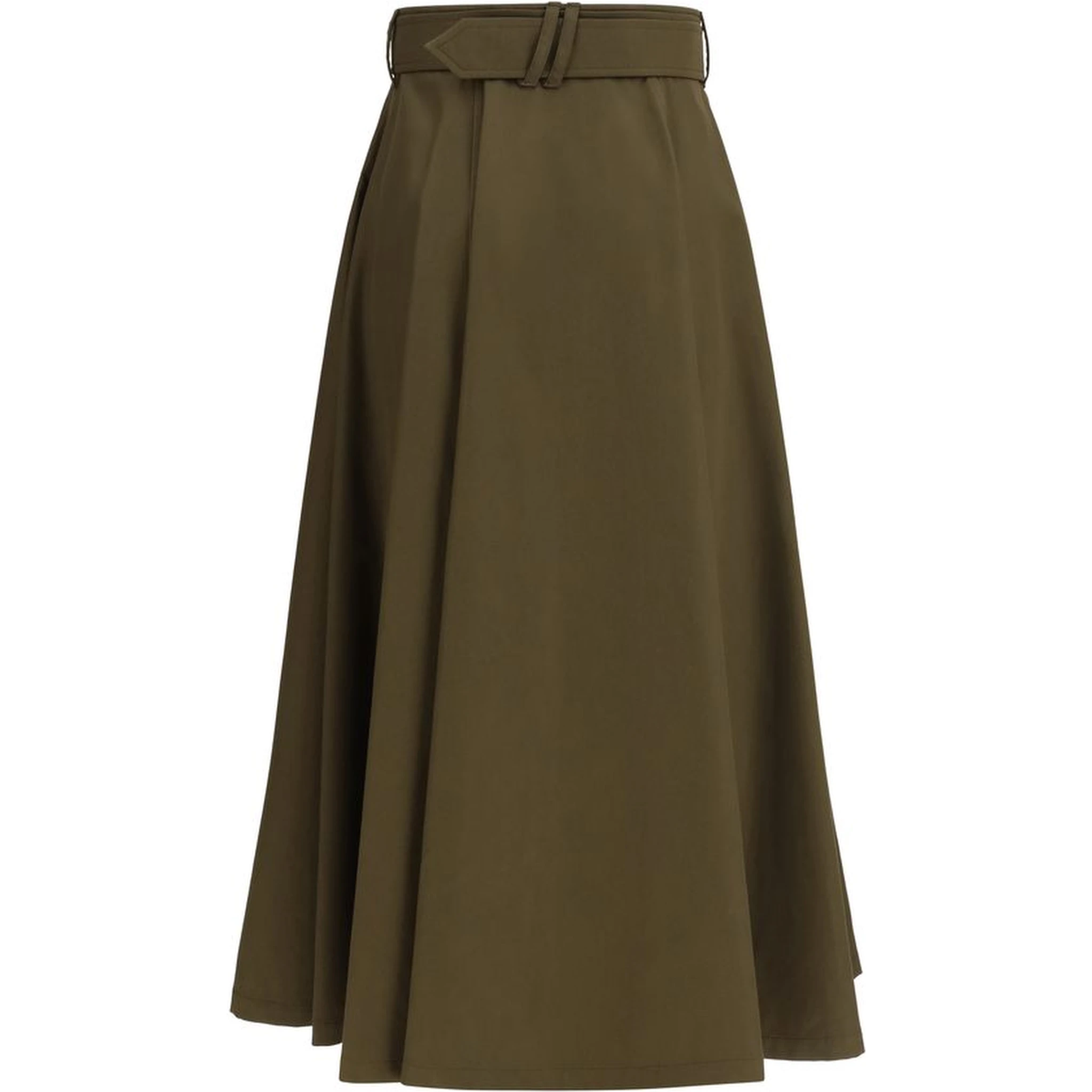 Bicolor Cotton Midi Skirt