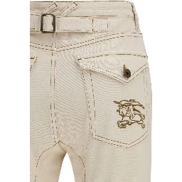 Beige Cotton Bootcut Jeans
