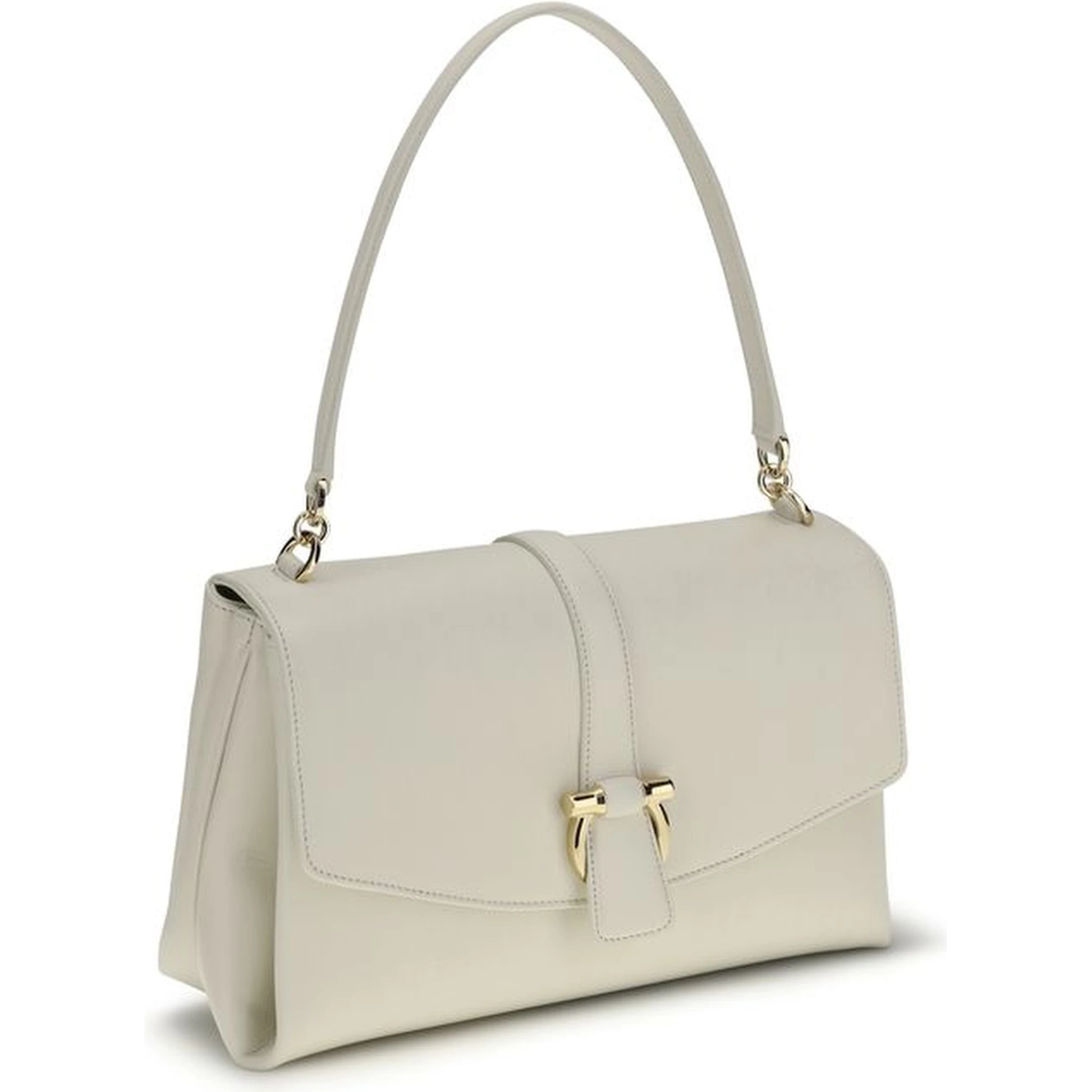 حقيبة كتف بوس توروس من جلد العجل الأبيض