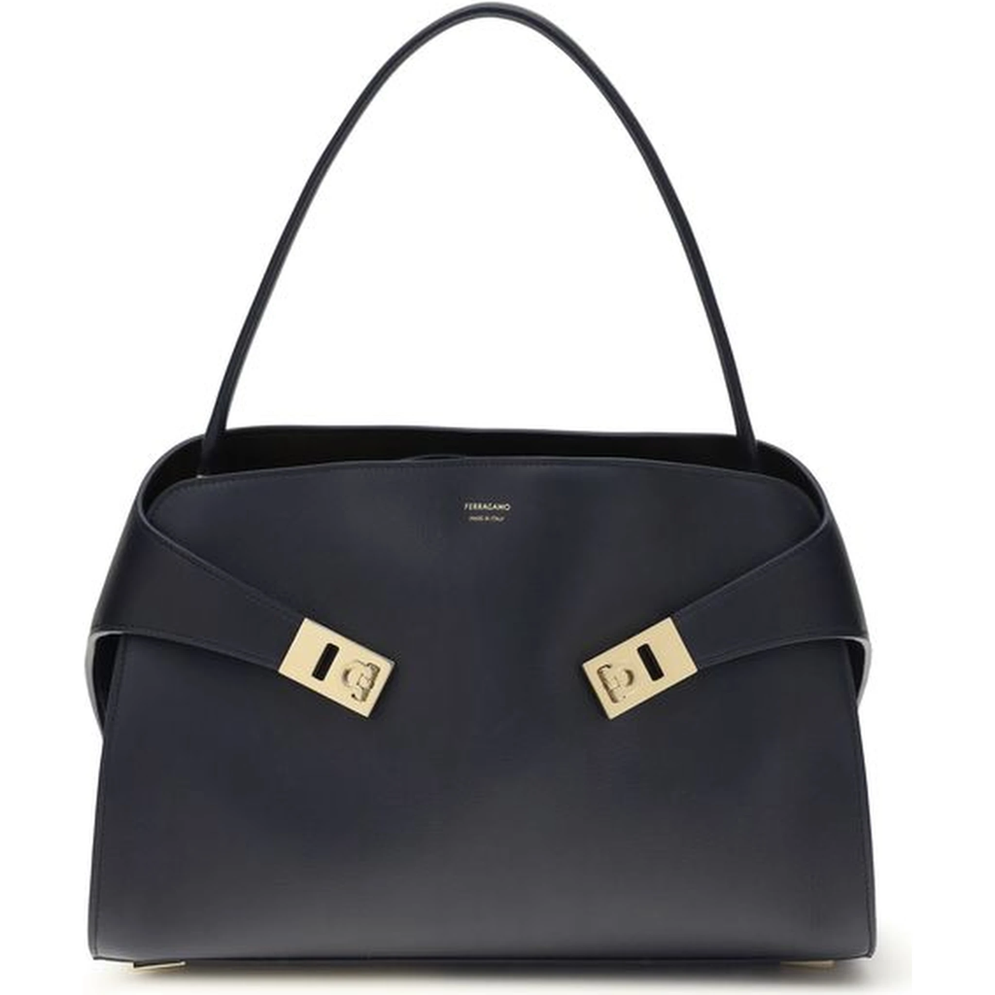 حقيبة كتف بوس توروس من جلد العجل الأزرق