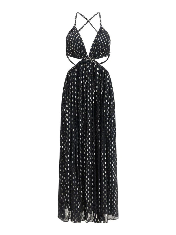 Black Viscose Long Dress