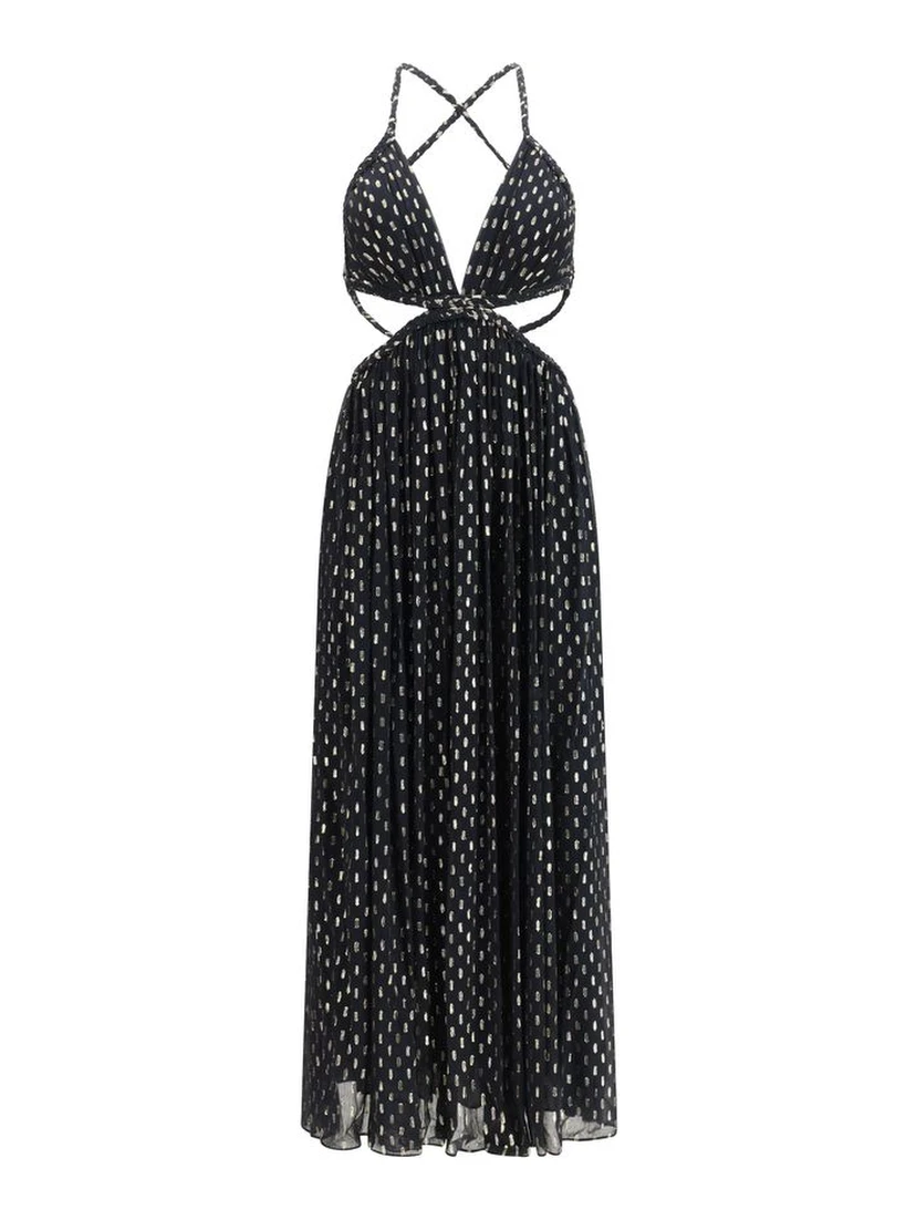Black Viscose Long Dress