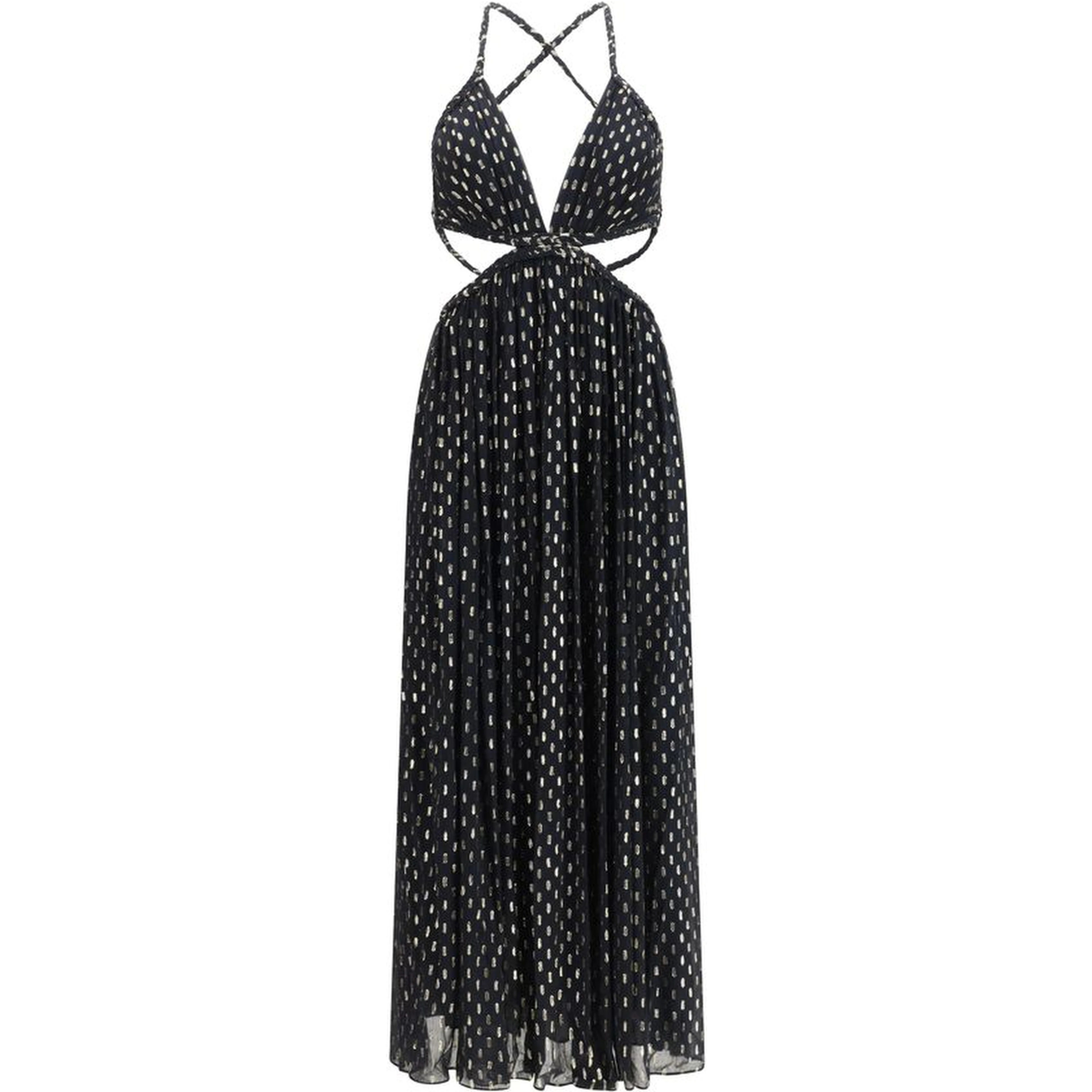 Black Viscose Long Dress