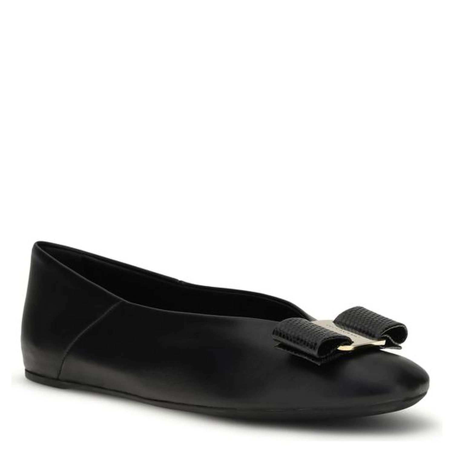Black Calf Leather Bos Taurus Ballet Flats