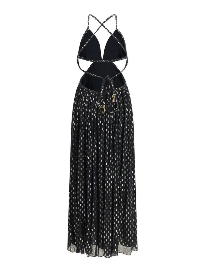 Black Viscose Long Dress
