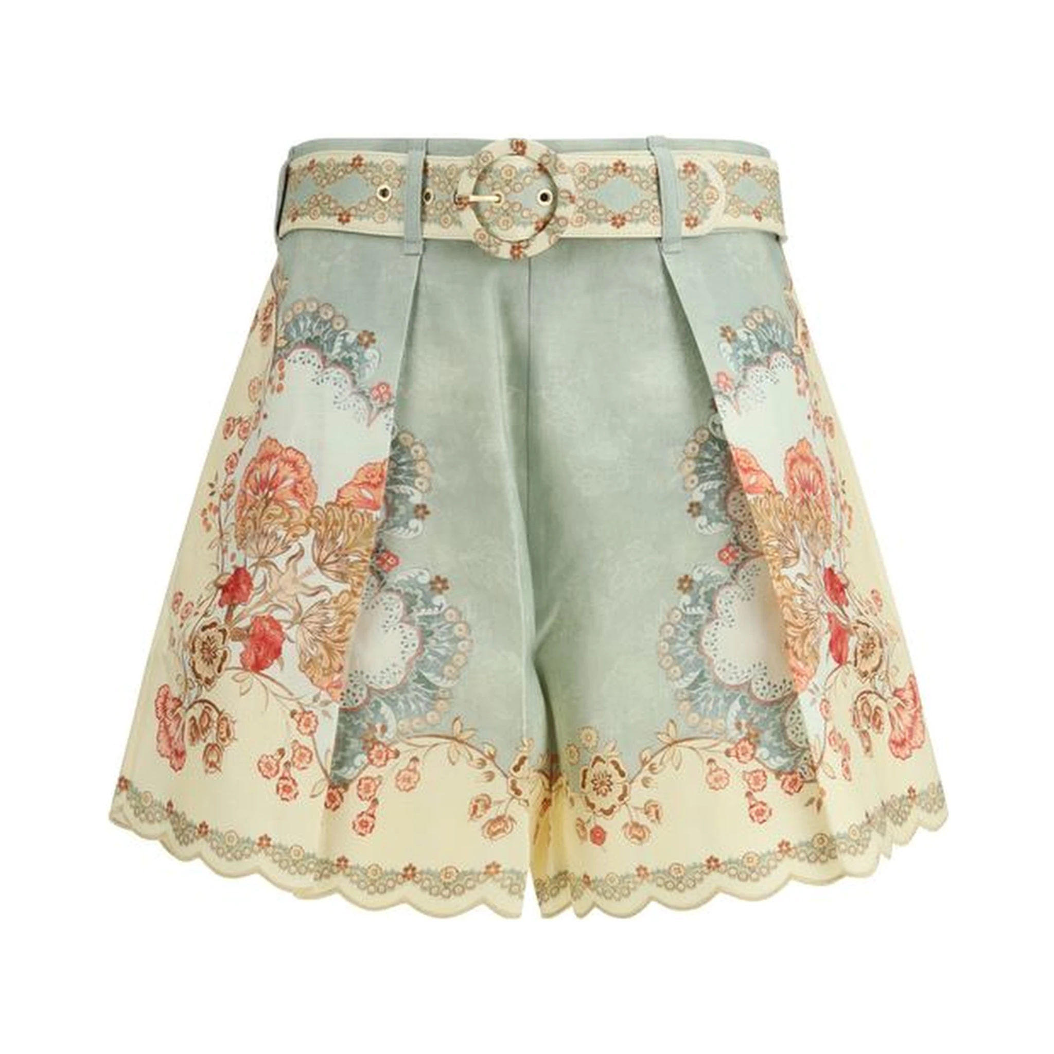 Multicolor Linen Bermuda Shorts